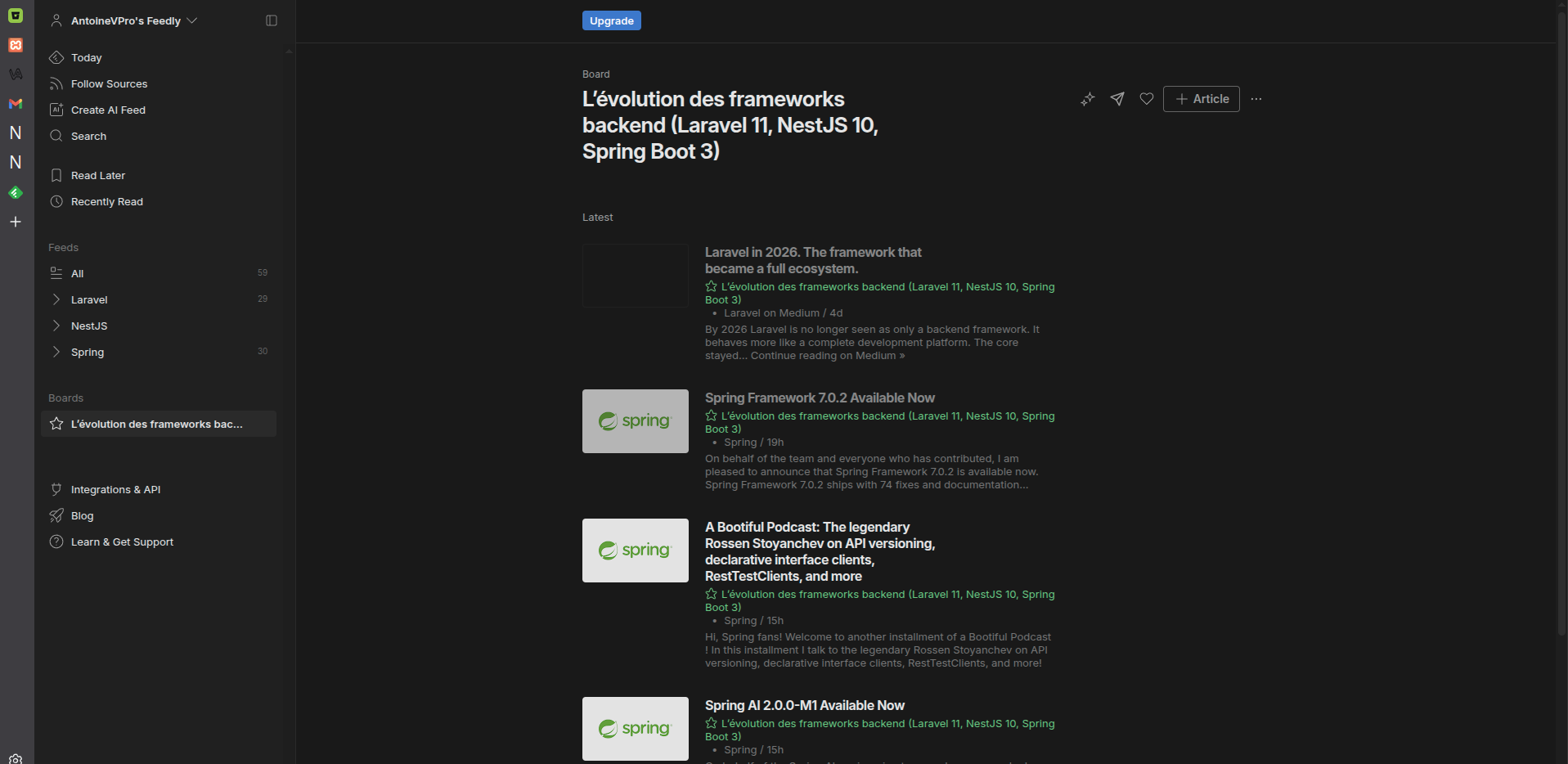 veille feedly board